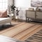 Nuloom Elza Striped Easy-Jute  Machine Washable Area Rug 4ft x 6ft BIWL24A-406 - alternate 1